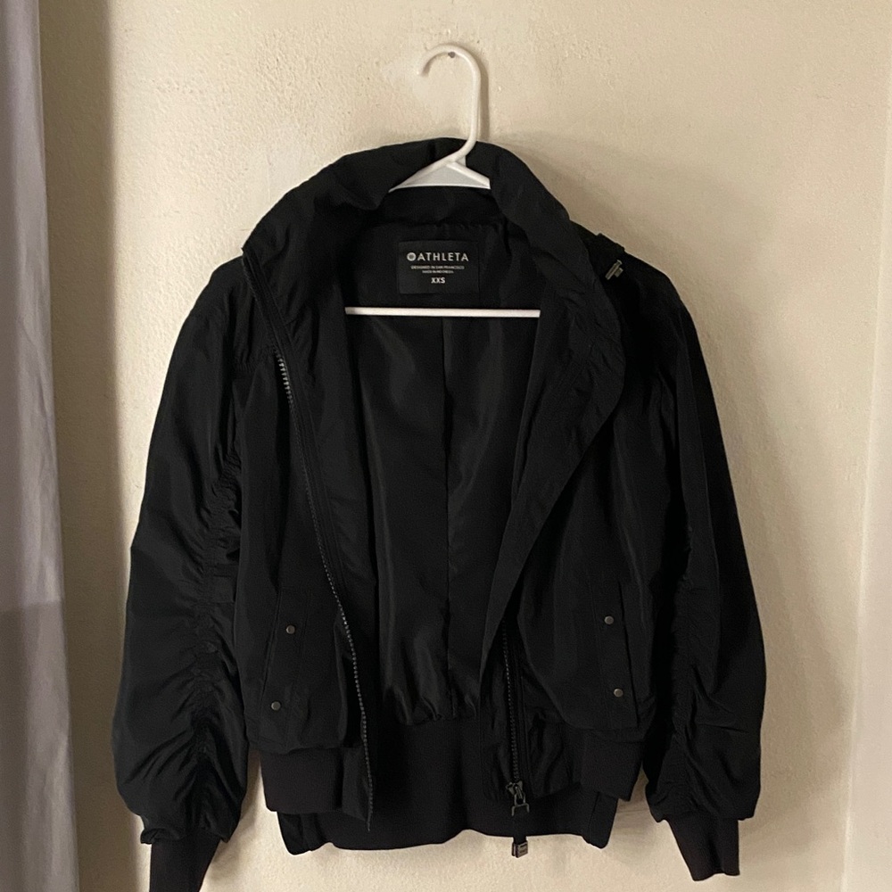 Athleta Black Lightweight Bomber Jacket